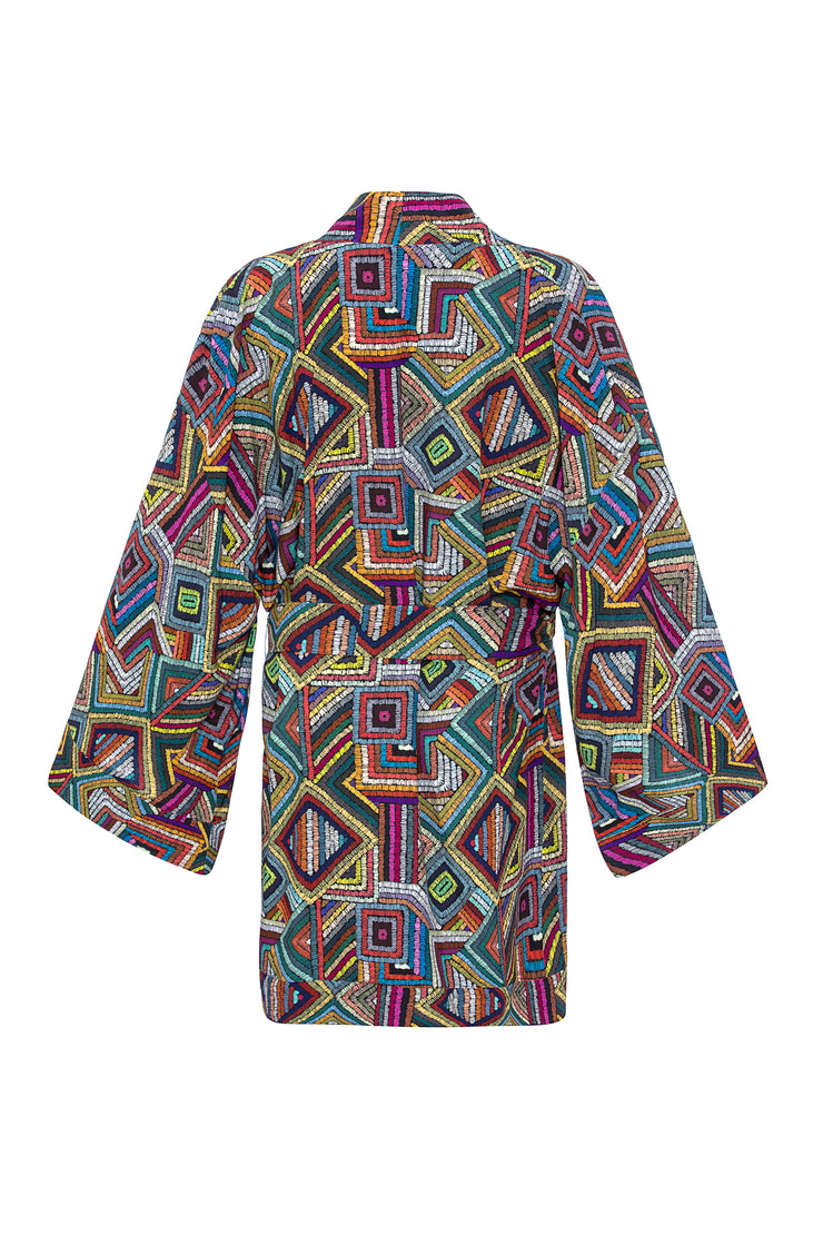 Zigzag Kısa Kimono