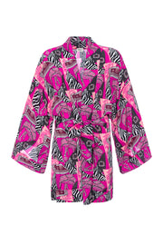 Pink Zebra Kısa Kimono