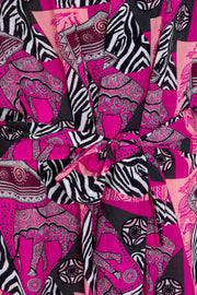 Pink Zebra Kısa Kimono