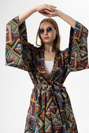 Zigzag Kısa Kimono