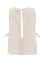 Beige Linen Kolsuz Crop