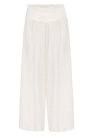 White Crincle Yırtmaçlı Pantalon