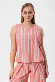 Pink-White Stripes Kolsuz Crop