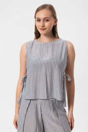 Gray Stripes Kolsuz Crop