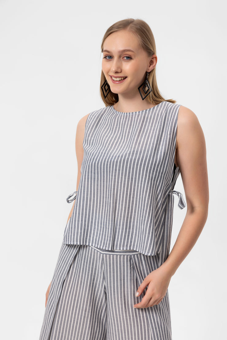 Gray Stripes Kolsuz Crop