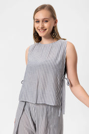 Gray Stripes Kolsuz Crop