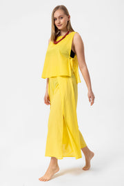 Yellow Linen Kolsuz Crop