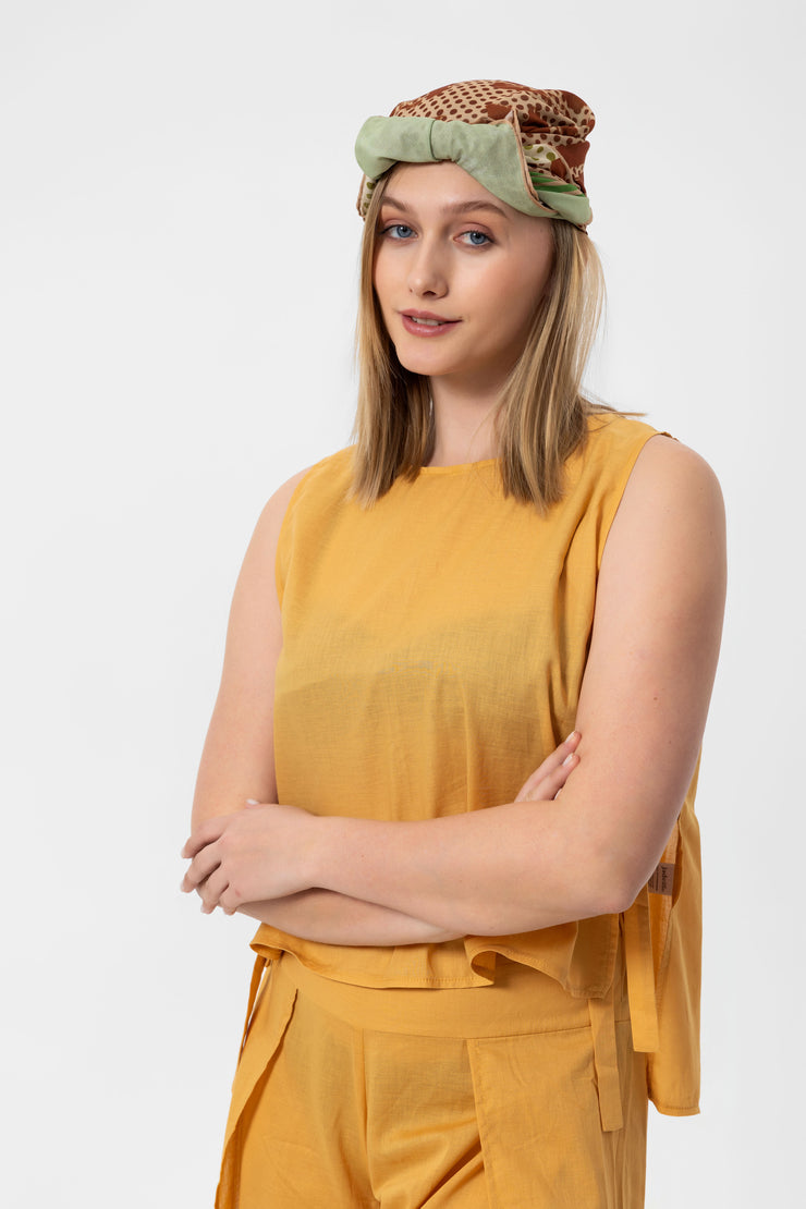 Camel Linen Kolsuz Crop