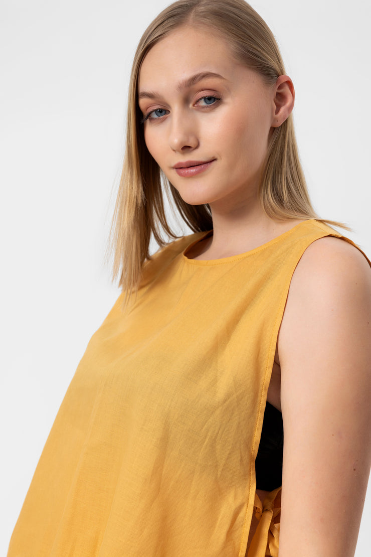 Camel Linen Kolsuz Crop