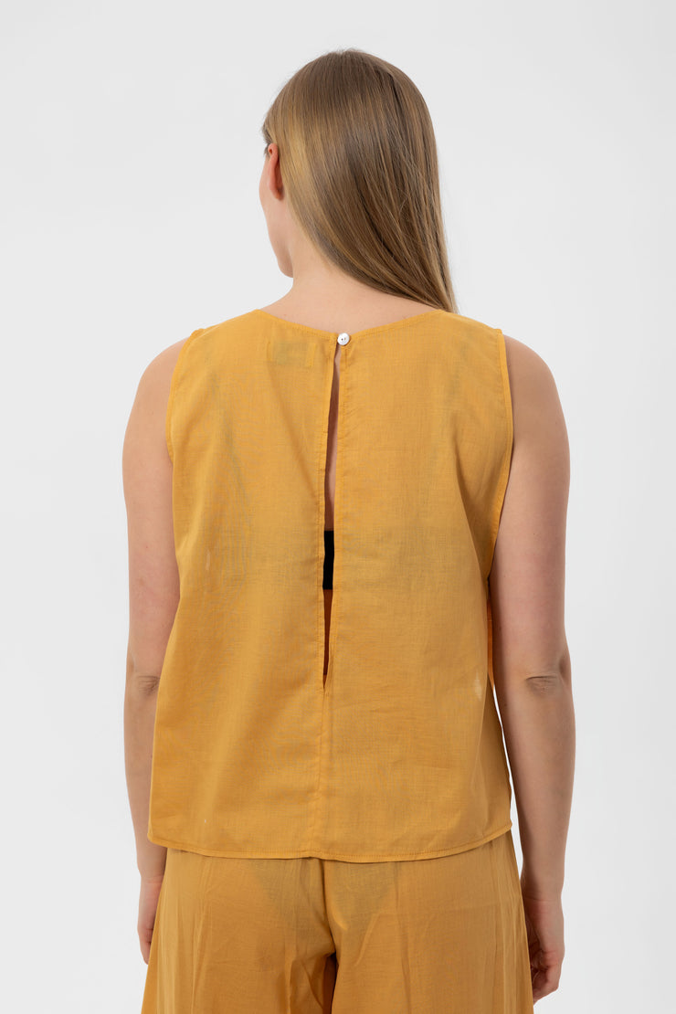 Camel Linen Kolsuz Crop