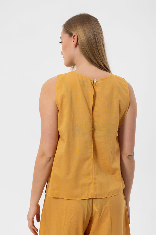 Camel Linen Kolsuz Crop