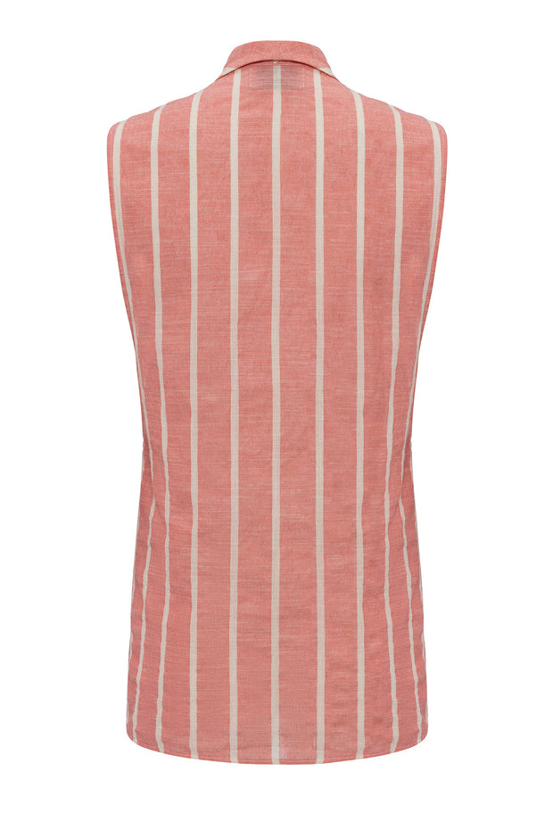 Pink-White Stripes Yelek Crop