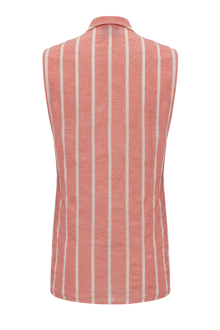 Pink-White Stripes Yelek Crop